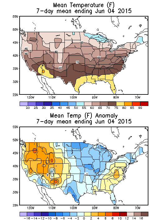 Mean Temperature (F) 7-Day Mean ending Jun 04, 2015