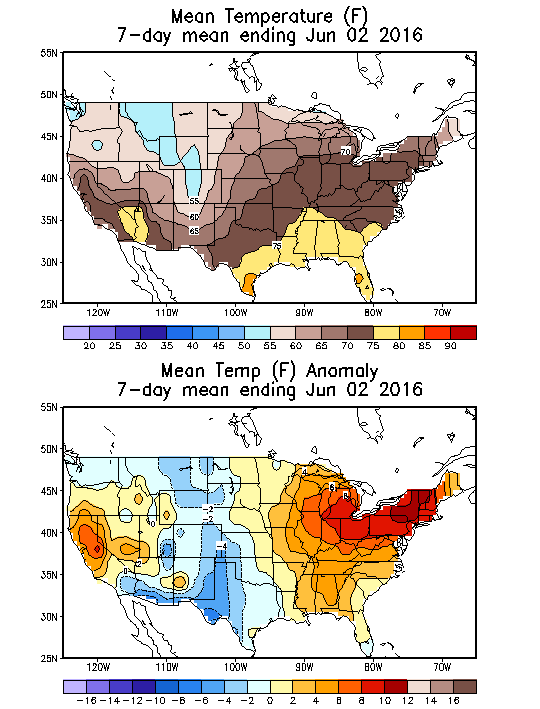 Mean Temperature (F) 7-Day Mean ending Jun 02, 2016