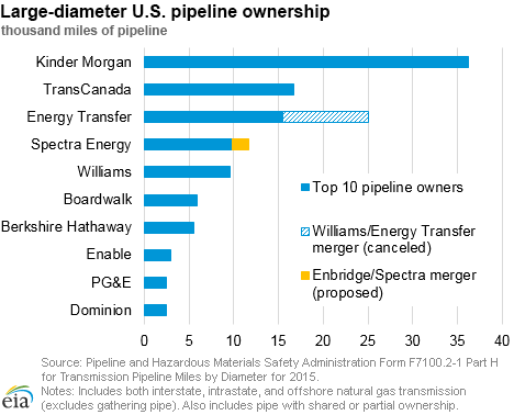 Large-diameter U.S. pipeline ownership