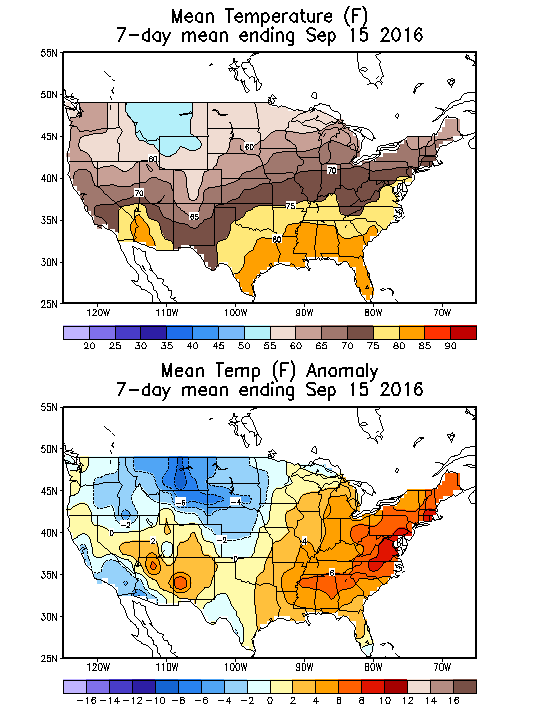 Mean Temperature (F) 7-Day Mean ending Sep 15, 2016