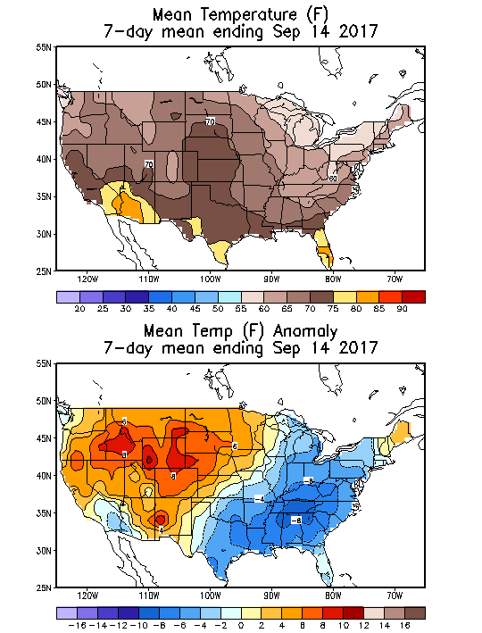 Mean Temperature (F) 7-Day Mean ending Sep 14, 2017