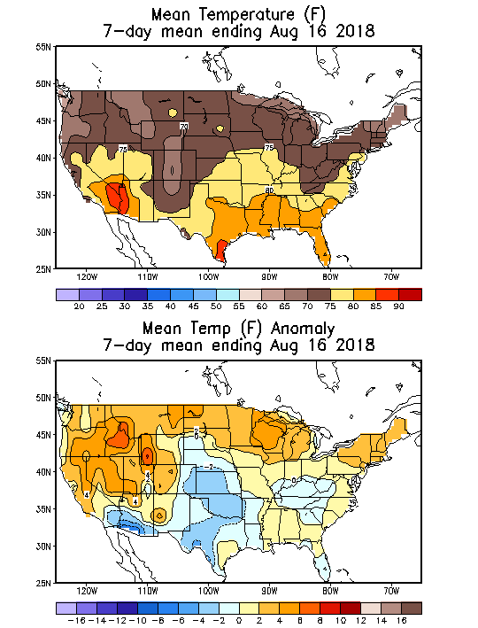 Mean Temperature (F) 7-Day Mean ending Aug 16, 2018