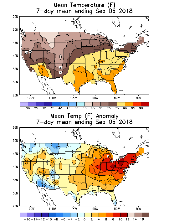 Mean Temperature (F) 7-Day Mean ending Sep 06, 2018