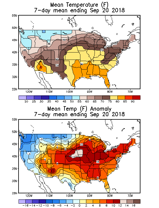 Mean Temperature (F) 7-Day Mean ending Sep 20, 2018