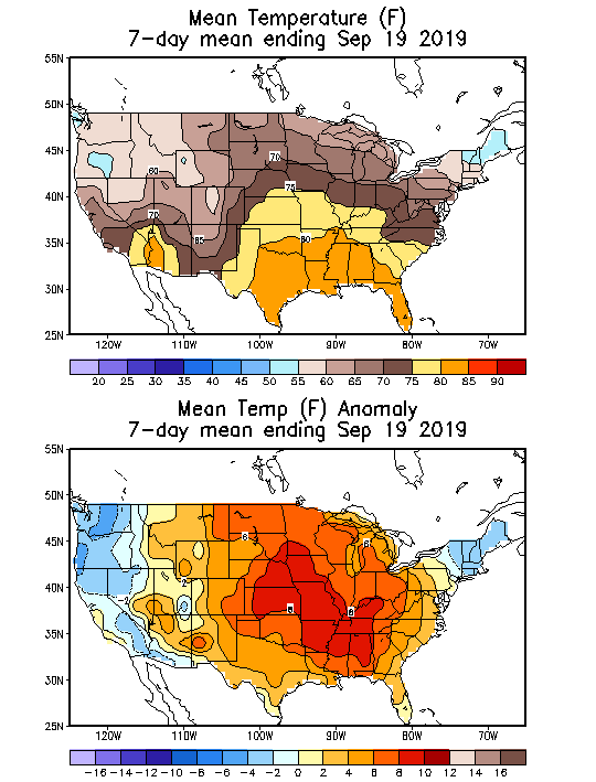 Mean Temperature (F) 7-Day Mean ending Sep 19, 2019