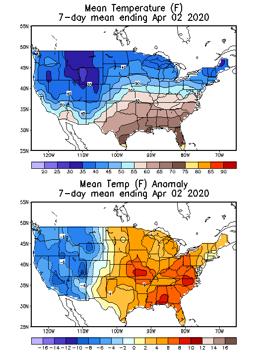 Mean Temperature (F) 7-Day Mean ending Apr 02, 2020