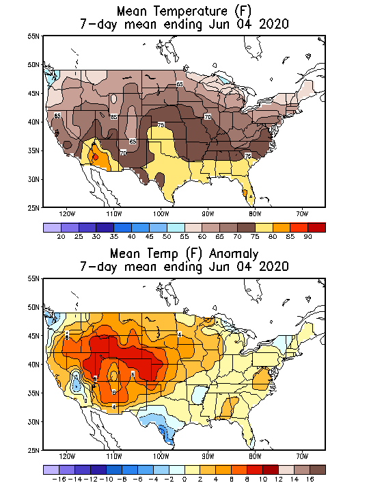 Mean Temperature (F) 7-Day Mean ending Jun 04, 2020