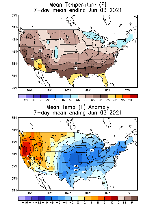 Mean Temperature (F) 7-Day Mean ending Jun 03, 2021