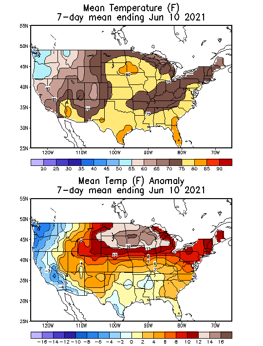 Mean Temperature (F) 7-Day Mean ending Jun 10, 2021