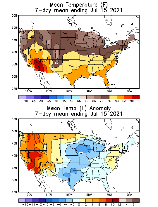 Mean Temperature (F) 7-Day Mean ending Jul 15, 2021