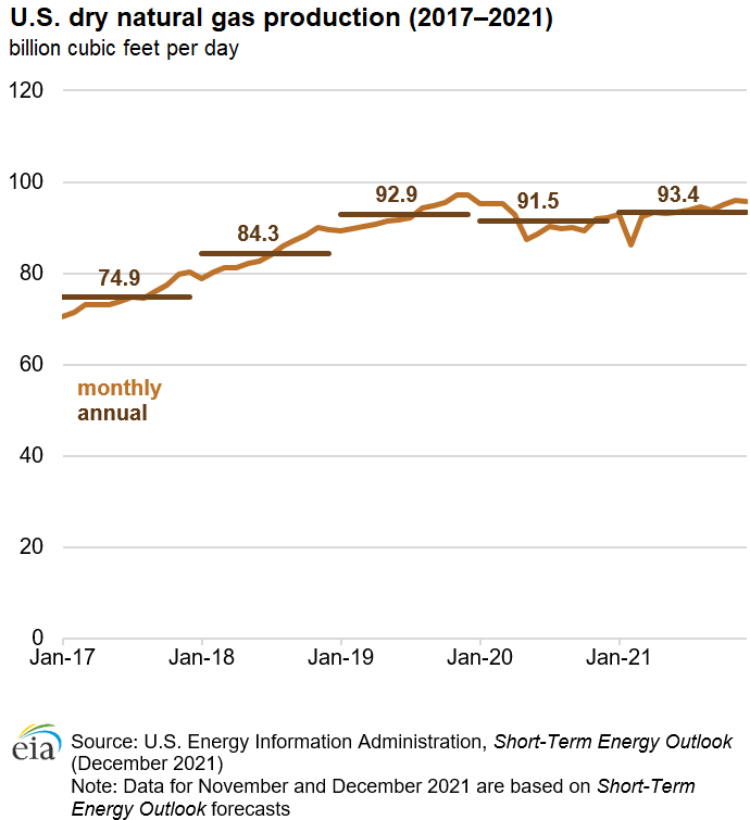 Highlights of 2021 U.S. natural gas