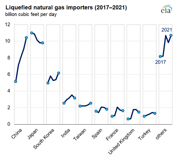 Liquefied natural gas importers (2017‒2021)