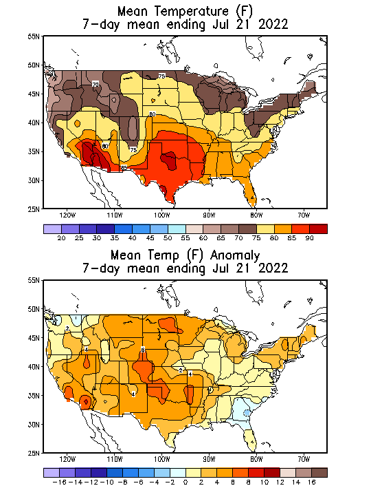 Mean Temperature (F) 7-Day Mean ending Jul 21, 2022