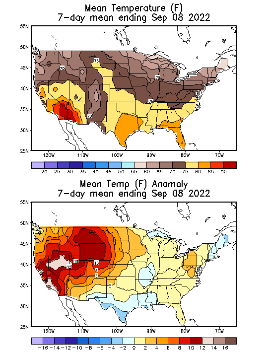 Mean Temperature (F) 7-Day Mean ending Sep 08, 2022