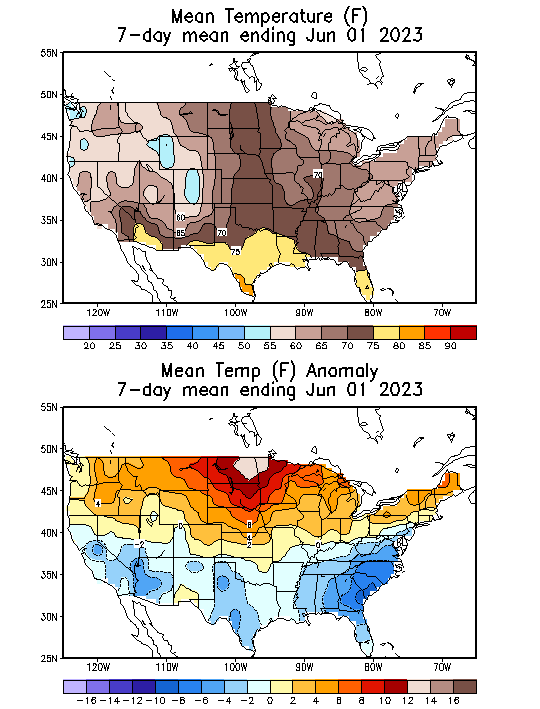 Mean Temperature (F) 7-Day Mean ending Jun 01, 2023