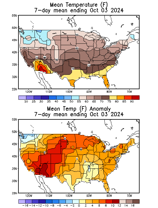 Mean Temperature (F) 7-Day Mean ending Oct 03, 2024