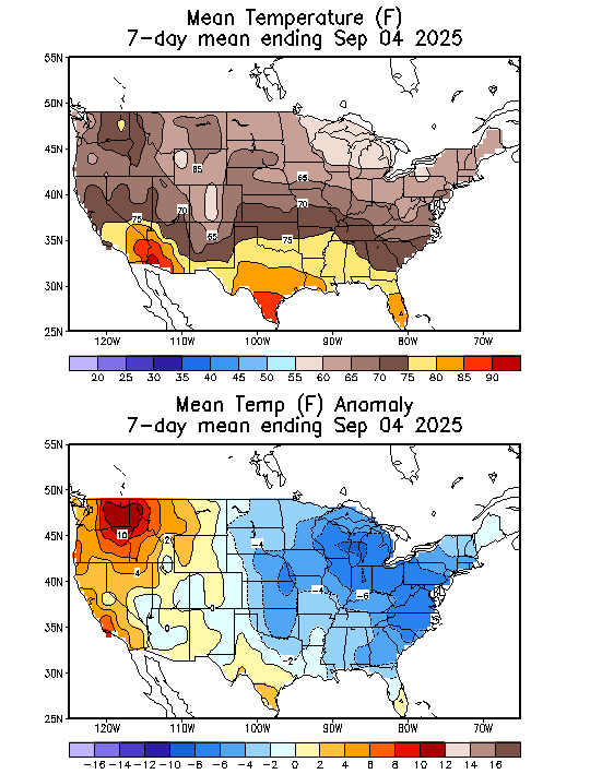 Mean Temperature (F) 7-Day Mean ending Sep 04, 2025