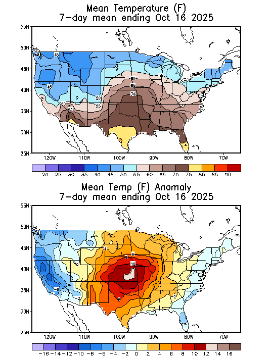 Mean Temperature (F) 7-Day Mean ending 