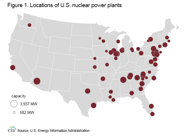 nuclear plant map