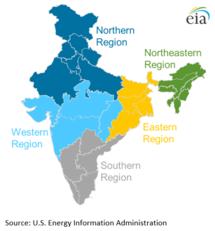 Figure 1. India regional power grids