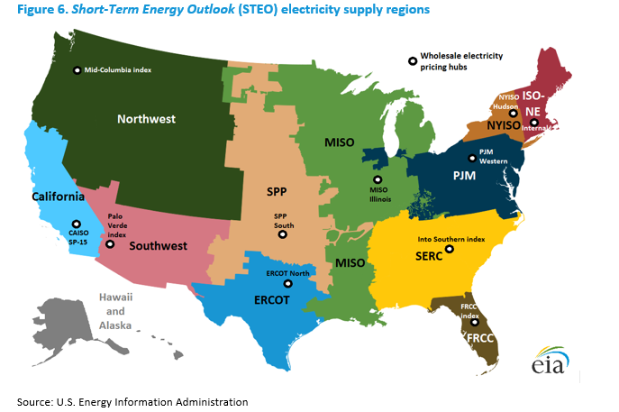 Short-Term Energy Outlook (STEO) electricity supply regions