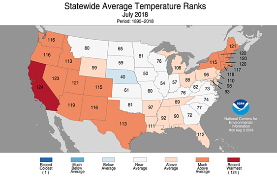 Statewide Average Temperature Ranks