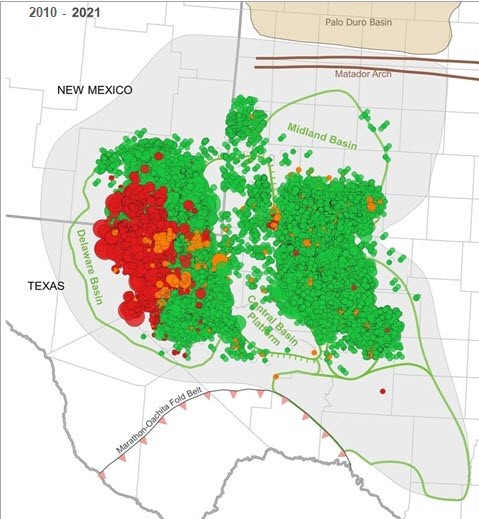 Permian Basin production 2010�&2021