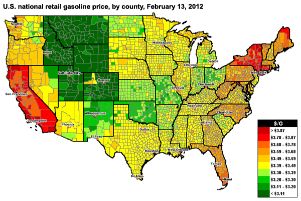 Map of 2011 Coal Production by Region in Millions of Short Tons, as described in the article text