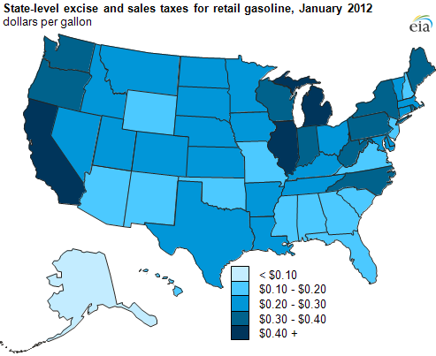 Map State Gasoline Tax Rates As Of January 2010 Tax Foundation