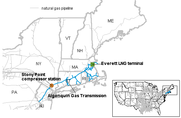 Key New England Natural Gas Pipeline Reflects Seasonal Flow Changes