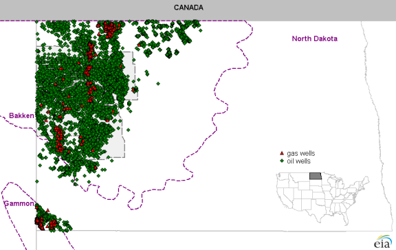 Map of Bakken drilling, as explained in the article text