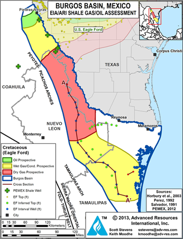 map of Burgos Basin, as explained in the article text