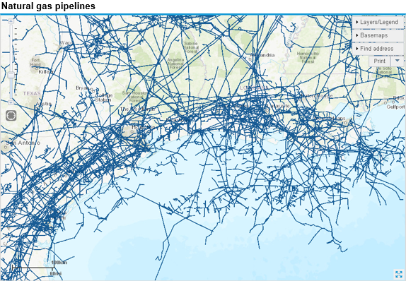 Graph of natural gas pipelines, as described in the article text