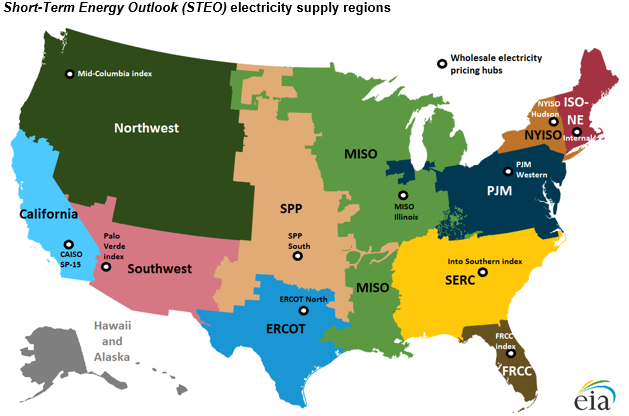 STEO electricity supply regions