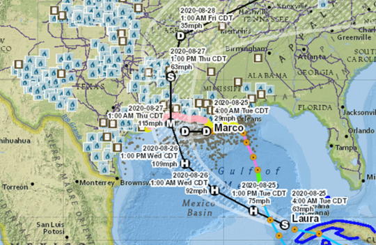EIA’s mapping system and data series show energy infrastructure near hurricanes, wildfires