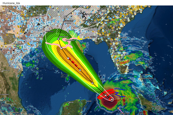 EIA’s mapping system and data series show energy infrastructure near Hurricane Ida